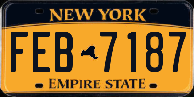 NY license plate FEB7187