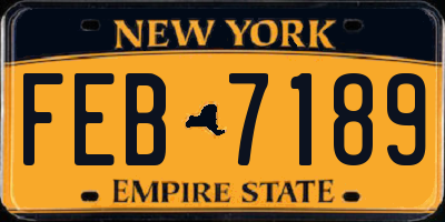 NY license plate FEB7189
