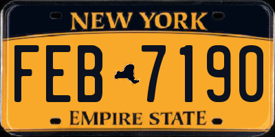 NY license plate FEB7190