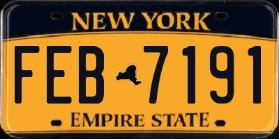 NY license plate FEB7191