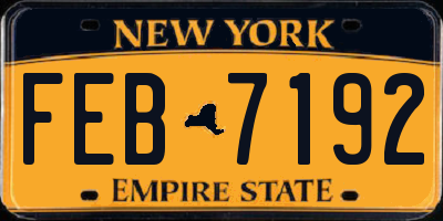 NY license plate FEB7192