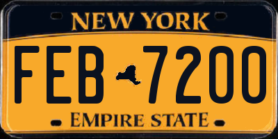 NY license plate FEB7200