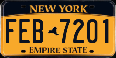 NY license plate FEB7201