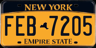 NY license plate FEB7205