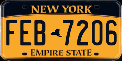 NY license plate FEB7206