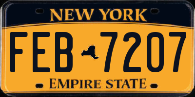 NY license plate FEB7207