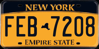 NY license plate FEB7208
