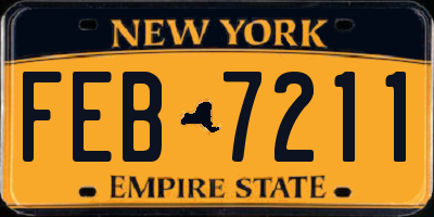 NY license plate FEB7211