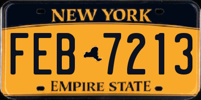 NY license plate FEB7213