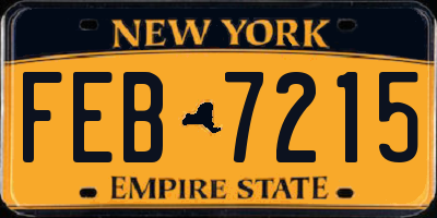 NY license plate FEB7215