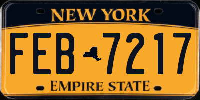 NY license plate FEB7217