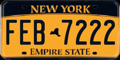 NY license plate FEB7222