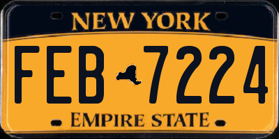 NY license plate FEB7224