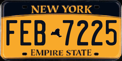 NY license plate FEB7225