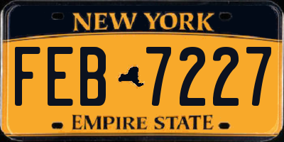 NY license plate FEB7227