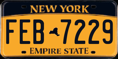 NY license plate FEB7229
