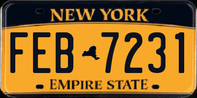 NY license plate FEB7231