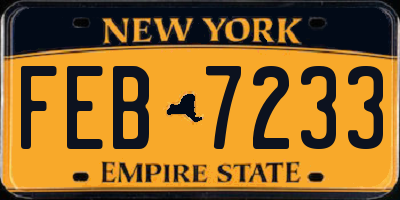 NY license plate FEB7233