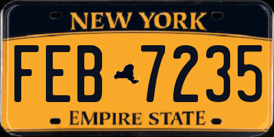 NY license plate FEB7235