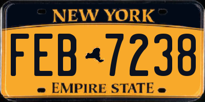 NY license plate FEB7238
