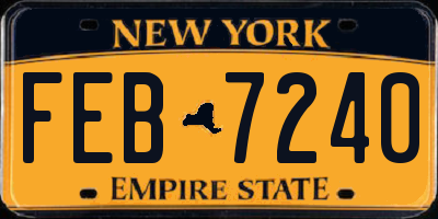 NY license plate FEB7240