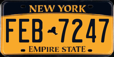 NY license plate FEB7247