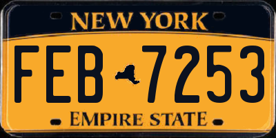 NY license plate FEB7253