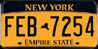 NY license plate FEB7254