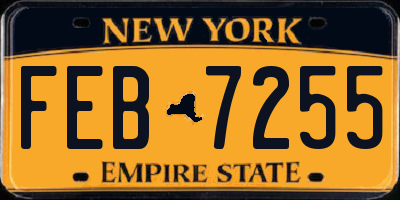 NY license plate FEB7255
