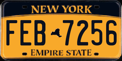 NY license plate FEB7256