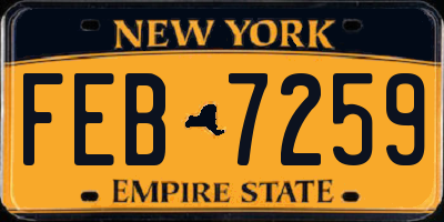 NY license plate FEB7259