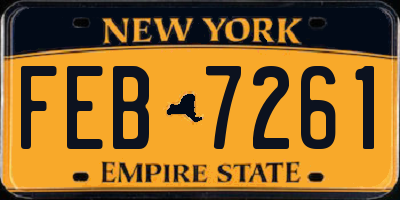 NY license plate FEB7261