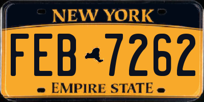 NY license plate FEB7262