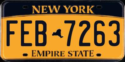 NY license plate FEB7263
