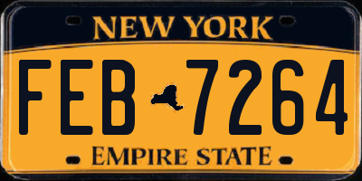 NY license plate FEB7264
