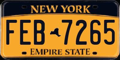 NY license plate FEB7265