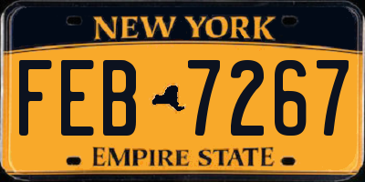 NY license plate FEB7267