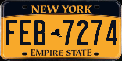 NY license plate FEB7274