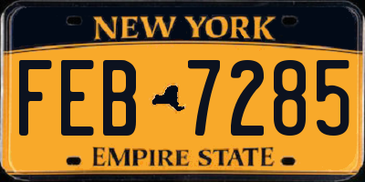 NY license plate FEB7285