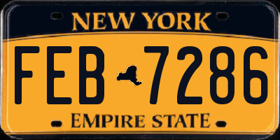 NY license plate FEB7286