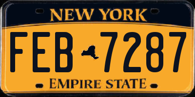 NY license plate FEB7287