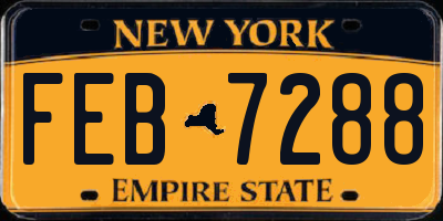 NY license plate FEB7288