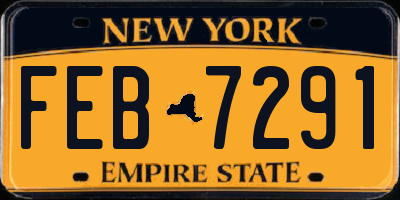 NY license plate FEB7291