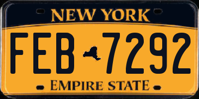 NY license plate FEB7292
