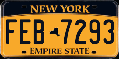 NY license plate FEB7293