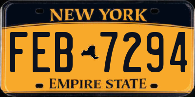 NY license plate FEB7294