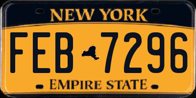 NY license plate FEB7296