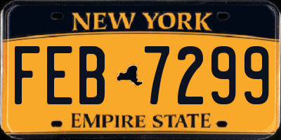 NY license plate FEB7299