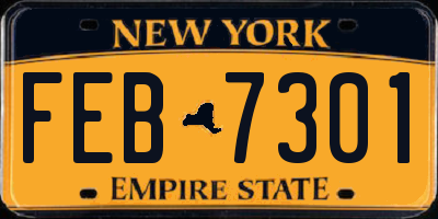 NY license plate FEB7301