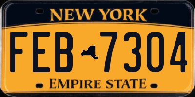 NY license plate FEB7304